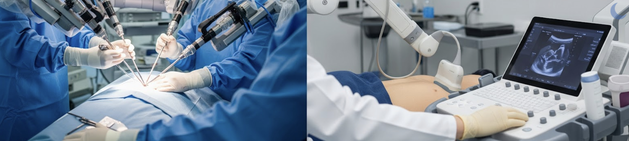 Robotic surgery and robot-assisted ultrasound
